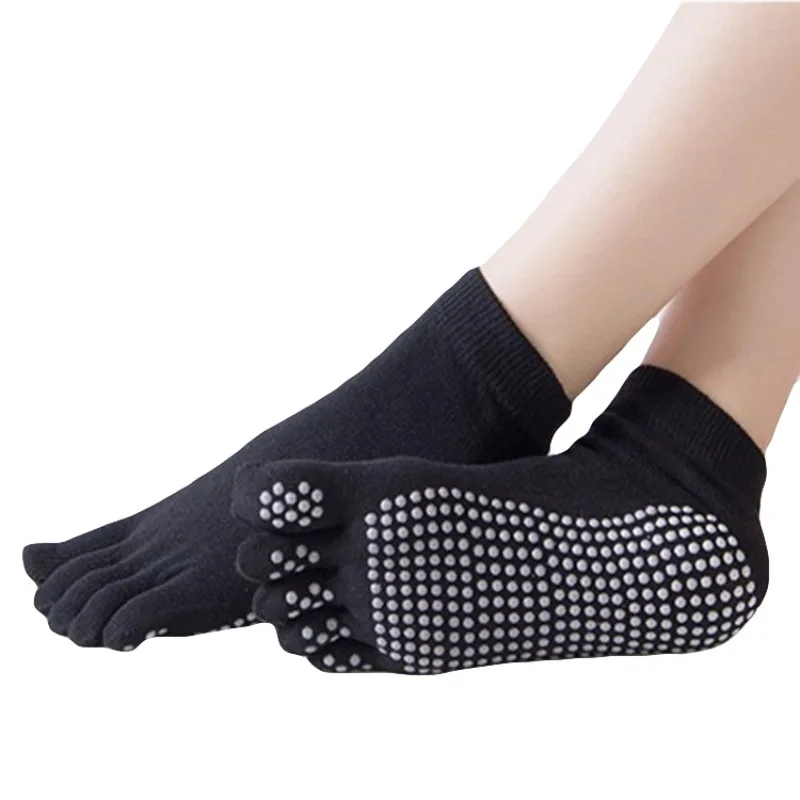 

1Pair Women Yoga Socks Ive Toe Fingers Full Toe Gym Sport Non Slip Pilates Fitness Running Socks Anti-Slip Sock Slippers //