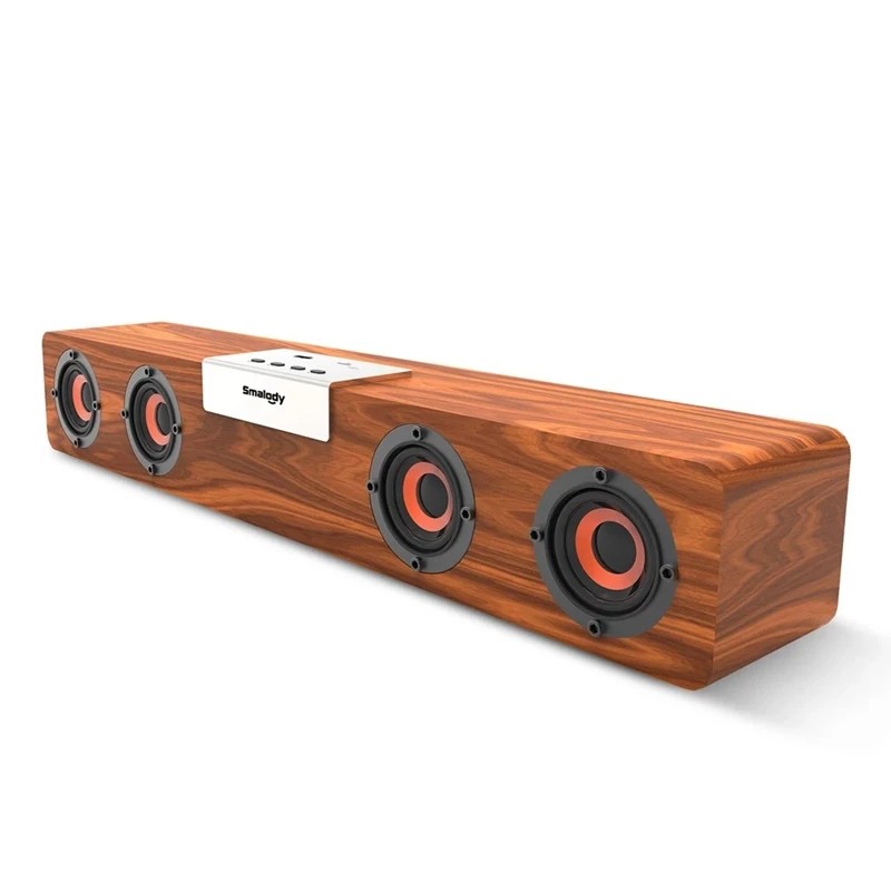 Smalody Sl-90H деревянный Bt 5,0 динамик Саундбар 5 Вт x 4 громкий динамик с поддержкой Tf карты расширения Fm режим