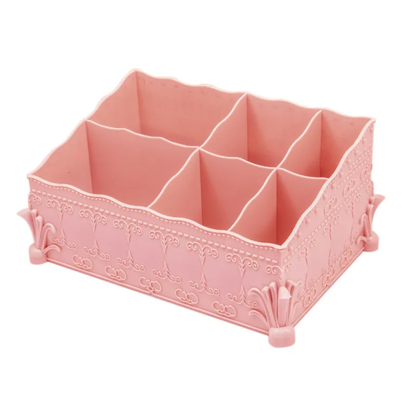 02 Pink Коробка для хранения косметики пластиковый косметический Органайзер для домашнего офиса Настольный макияж коробка для хранения ювелирных изделий многофункциональный контейнер для мелочей - Цвет: 02 Pink