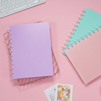 

Fromthenon Candy Color A4 Spiral Notebook Journal Mushroom Hole Happy Planner Removable Diary Student School Supplies