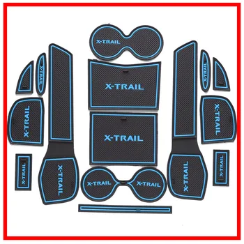 

For Nissan X-trail T32 2014-2016 Car Non-Slip Interior cup cushion Door Mat covers stickers Accessories 15pcs