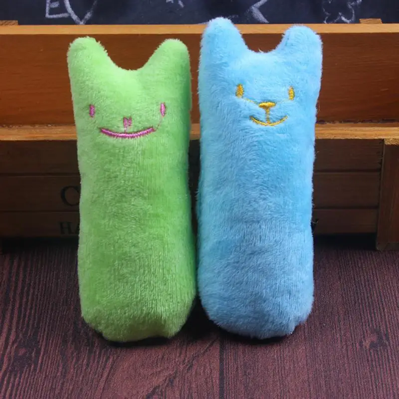 Short Plush Cat Toy Cute Catnip Toy Eco-friendly Durable Pet Cat Chewing Toy Funny Interactive Cat Supply 5 Colors Available