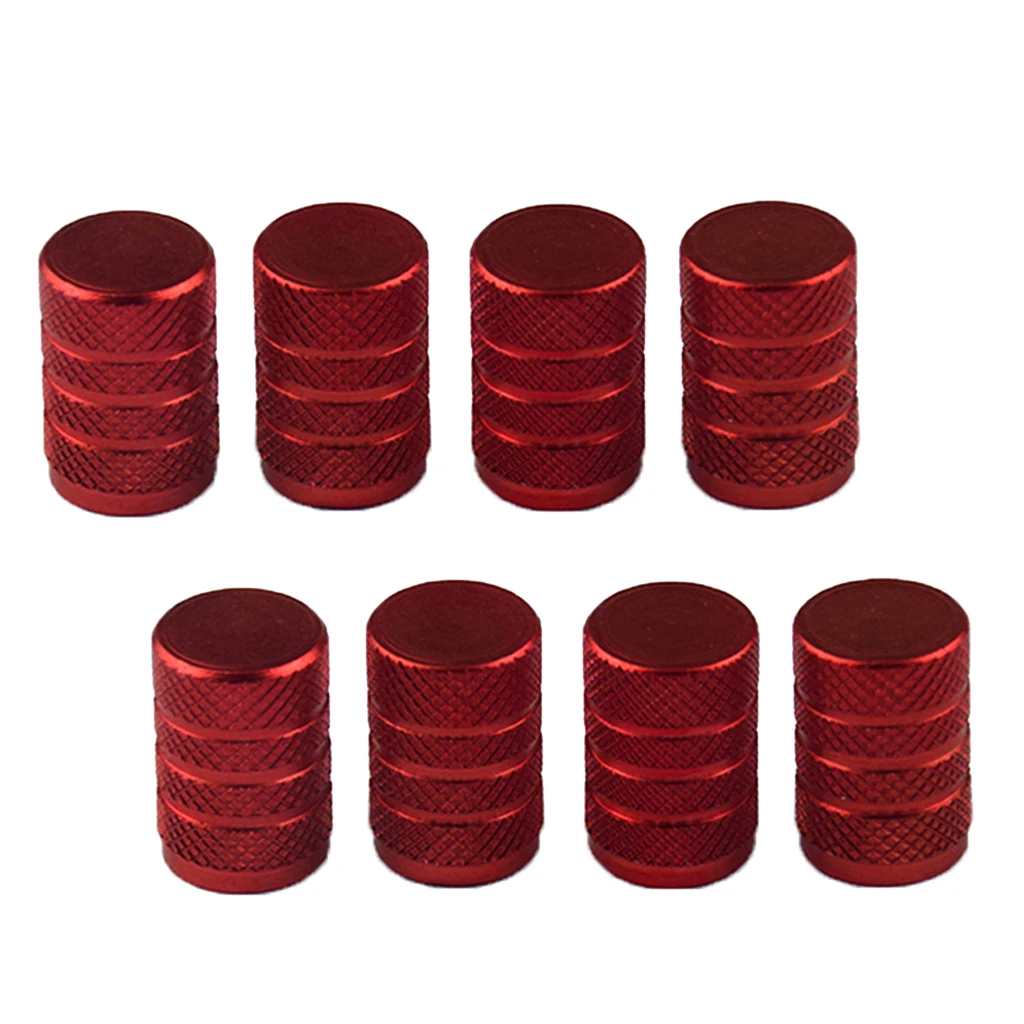8Pieces Professional Tire Trunk Valve Caps Car Tire Wheel Hub Air Valve Cap, Red