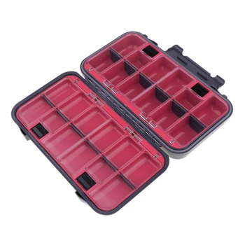 

1 Piece Double Layer Fishing Tackle Bag Fishing Lure Hook Storage 24 Compartments Press-button Switch