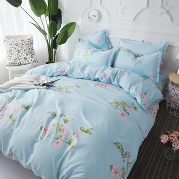 

Blue Flower Pattern Girl Boy Kid Bed Cover Set Duvet Cover Adult Child Bed Sheets And Pillowcases Comforter Bedding Set 61071