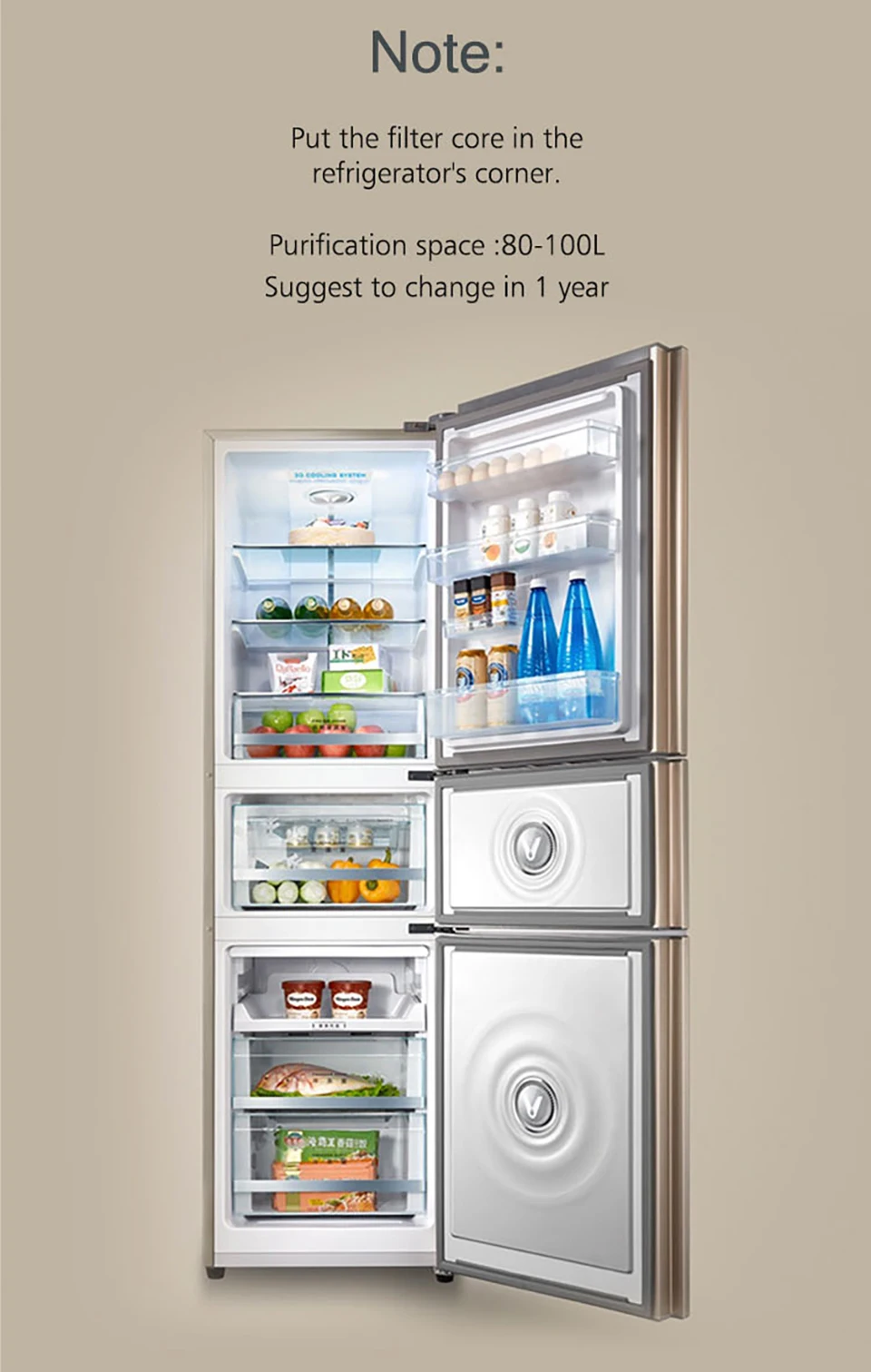 Original xiaomi mijia VIOMI Herbaceous Refrigerator Air Clean Facility Filter for Vegetables Fruit Food Fresh Prevent Home kit (9)