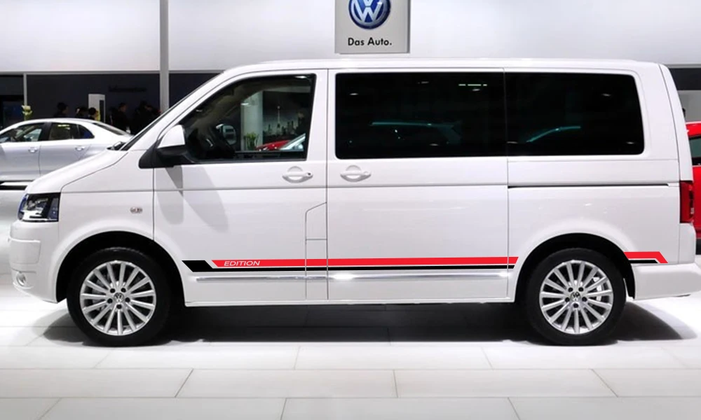 Для Volkswagen Multivan T5 T6 наклейки для боковой двери автомобиля, виниловая пленка, наклейки для автомобиля, аксессуары для тюнинга автомобиля, 2 шт