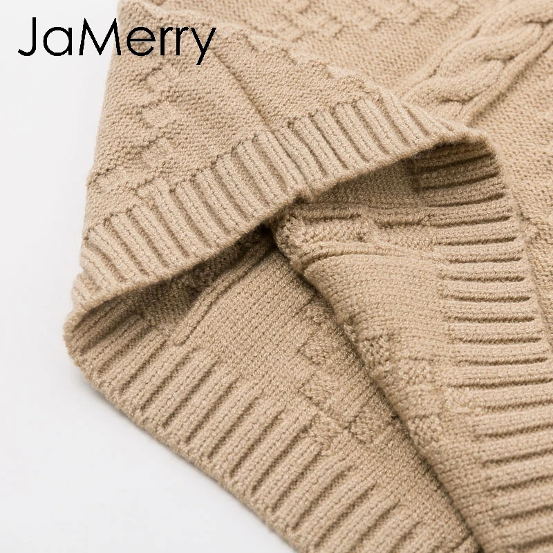 JaMerry Vintage elegant two piece set women knitted dress suit Autumn winter long sleeve ladies suit Party female sweater dress