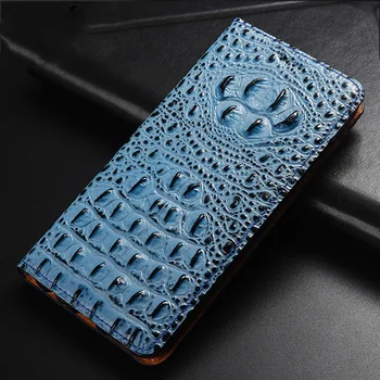 

for Xiaomi Redmi note 8 Case Flip Genuine Leather 3D Crocodile back pattern Soft Silicon Back Cover for Redmi note 8 pro Coque