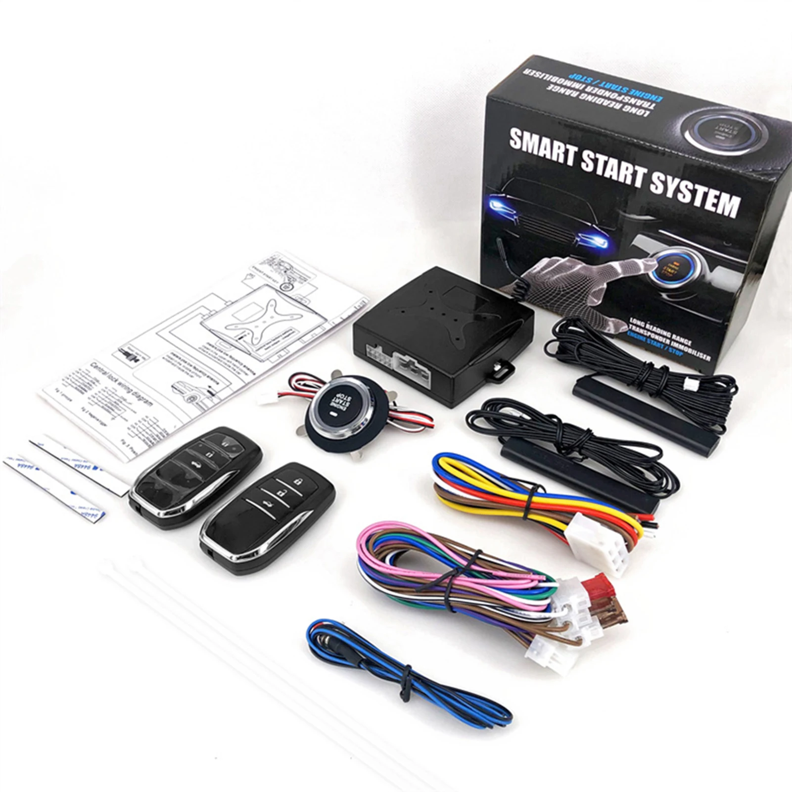 12v Voiture Suv Sans Clé Système d'Entrée Moteur Démarrage Système d'Alarme  Appuyez sur un bouton Système de Démarrage à distance Starter Stop Voiture  Accessoires, demarrage a distance voiture 