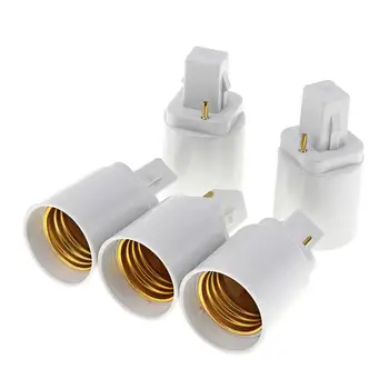 

5pcs G24 to E27 Bulb Base Adapter LED Lamp Socket Holder Universal Light Converter with 2 Pin