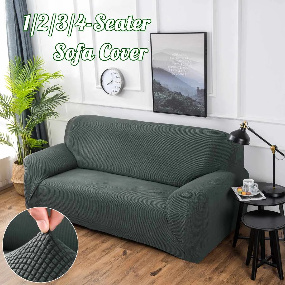 Greyish Green Высокая Класс Крышка для мебели диван кресло современный Гостиная чехол для дивана из стрейчевого эластичного материала диване чехол из хлопка на возраст от 1/2/3/4 местный - Цвет: Greyish Green
