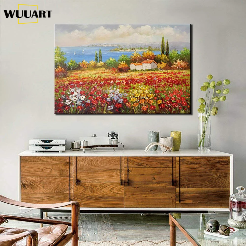 

Landscape Oil Painting Handmade Thick Texture Painting On Canvas Wall Art Pictures Home Decor Gift