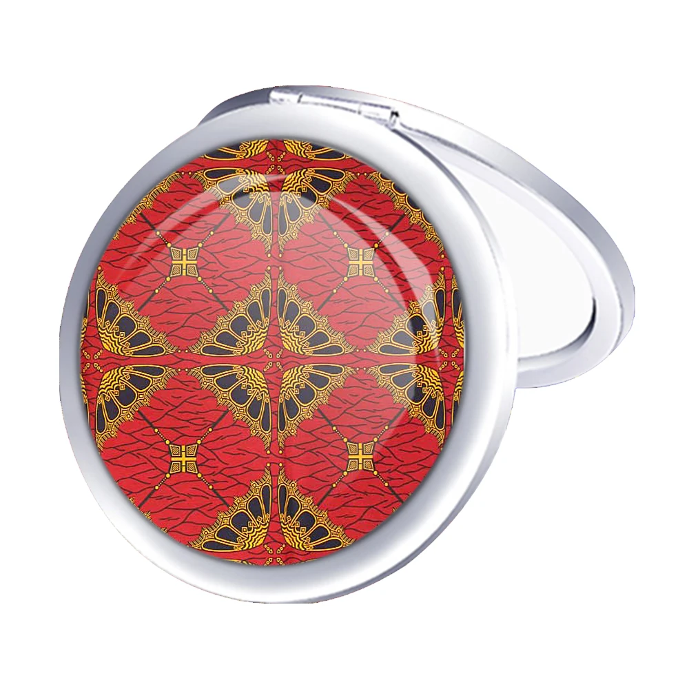 african print mirror Fashion ankara print accessories Portable Round Mirror Mini Makeup Mirror Gift Giveaway Cute Mirror