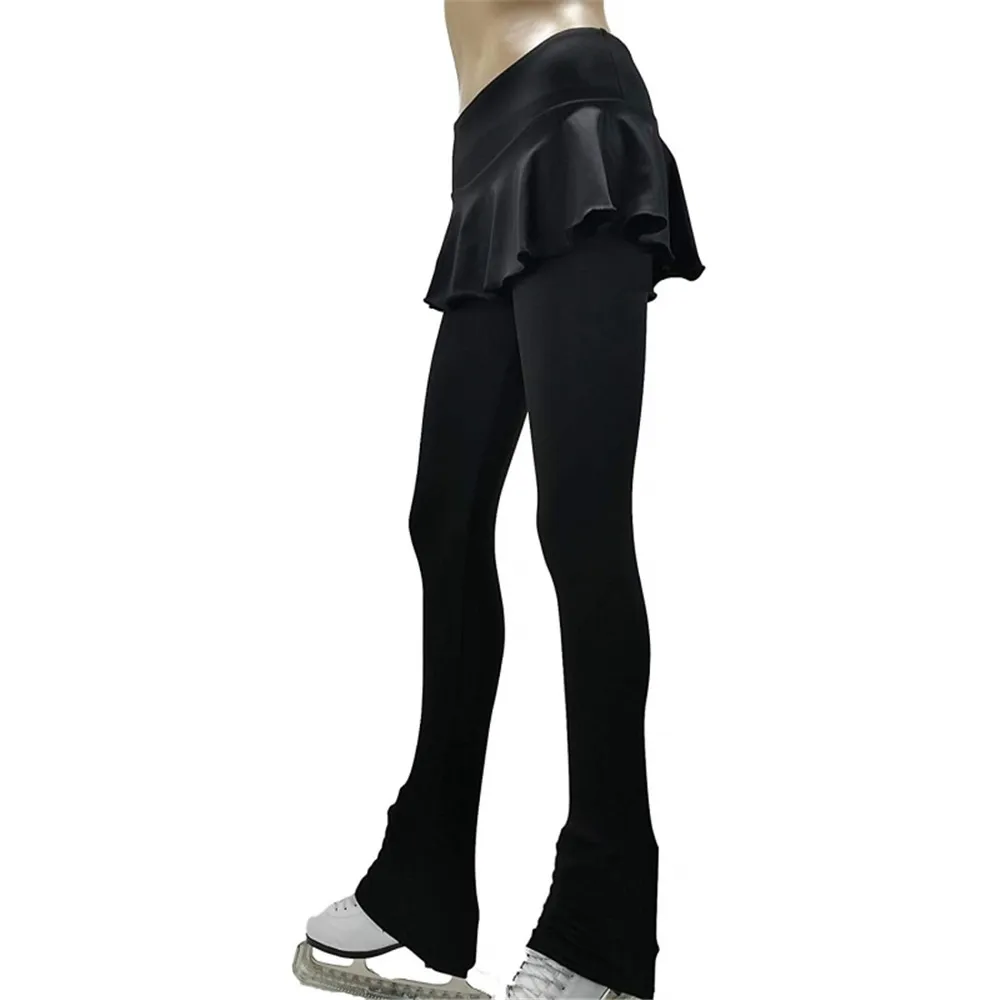 LIUHUO Figure Skating Pants Women's Girls' Ice Skating Pants Trousers Stretch spandex Black Training clothing Roller skating