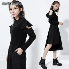 Oversized Coat Women Drop-Shoulder Shirt Korean Clothes Pullover Cool Slim Fit Elasticity Out Wear Strapless Sleeve Base Shirts