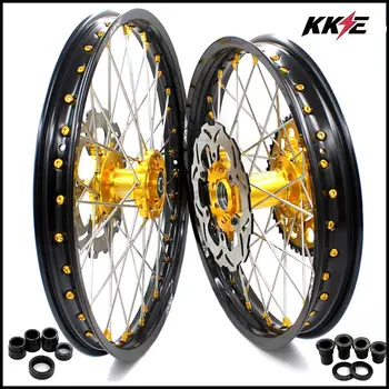 

KKE COMPLETE 21/19 WHEELS SET FOR SUZUKI RM125 2001-2007 RM250 2001-2008 GOLD NIPPLE FRONT 250MM DISC