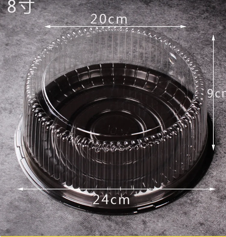 50 набор " 8" круглый пластиковый контейнер для пирога сыра прозрачная сыра коробочка для кондитерских изделий мусс коробка