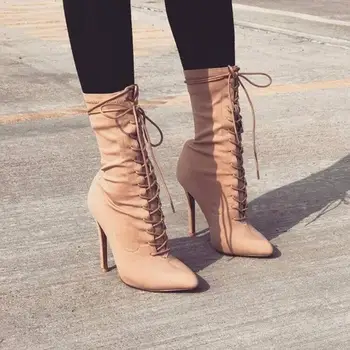

High With Elastic Force Cloth Chalaza Women's Shoes Boots Woman Boots