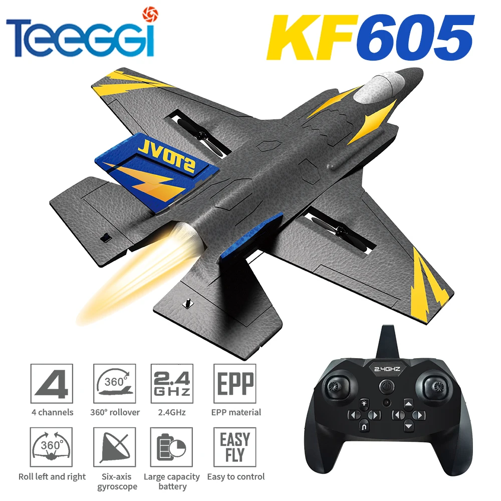 Автомобильный радиоуправляемый самолет KF605 с неподвижным крылом 2 4 ГГц канала
