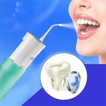 

1PC Portable Oral Irrigator Comfortable Water Flosser Battery Operated with Collapsible Design Electric Oral Irrigator Green
