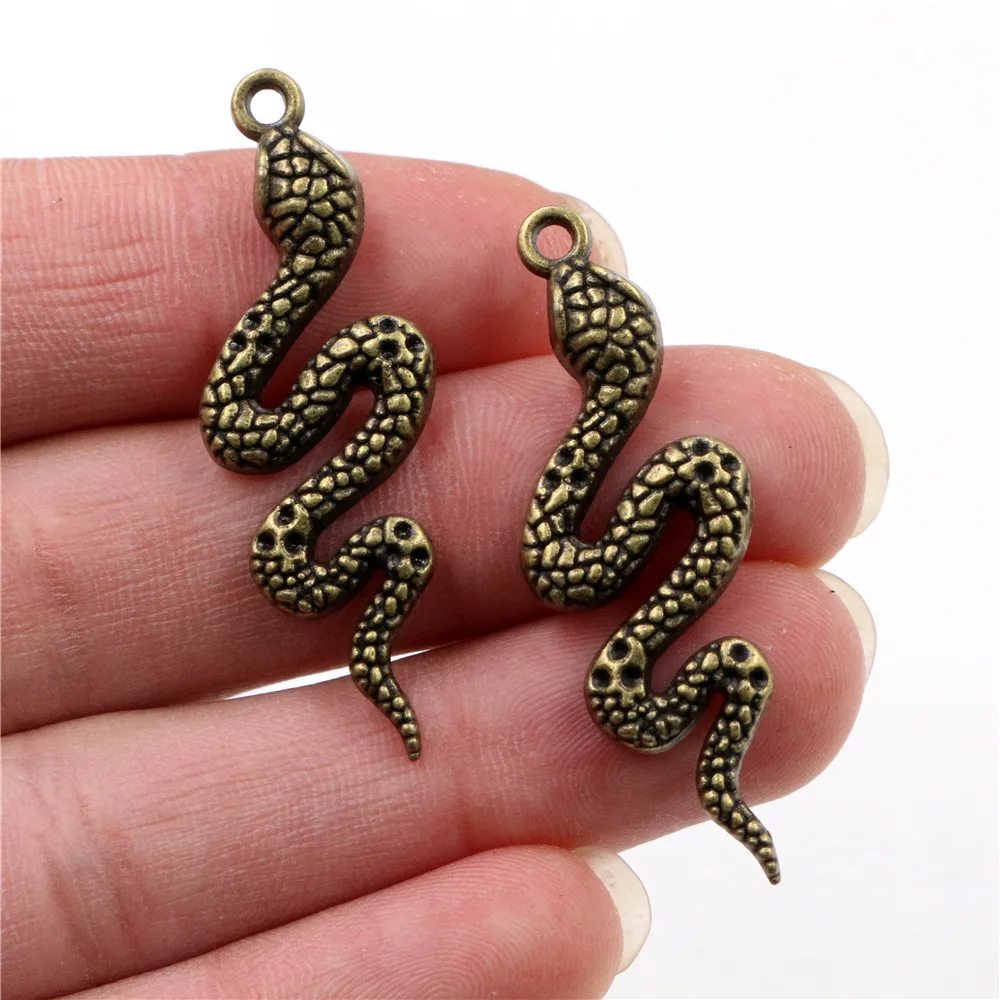 43x15mm 5pcs Antique Bronze Plated Snake Handmade Charms Pendantdiy