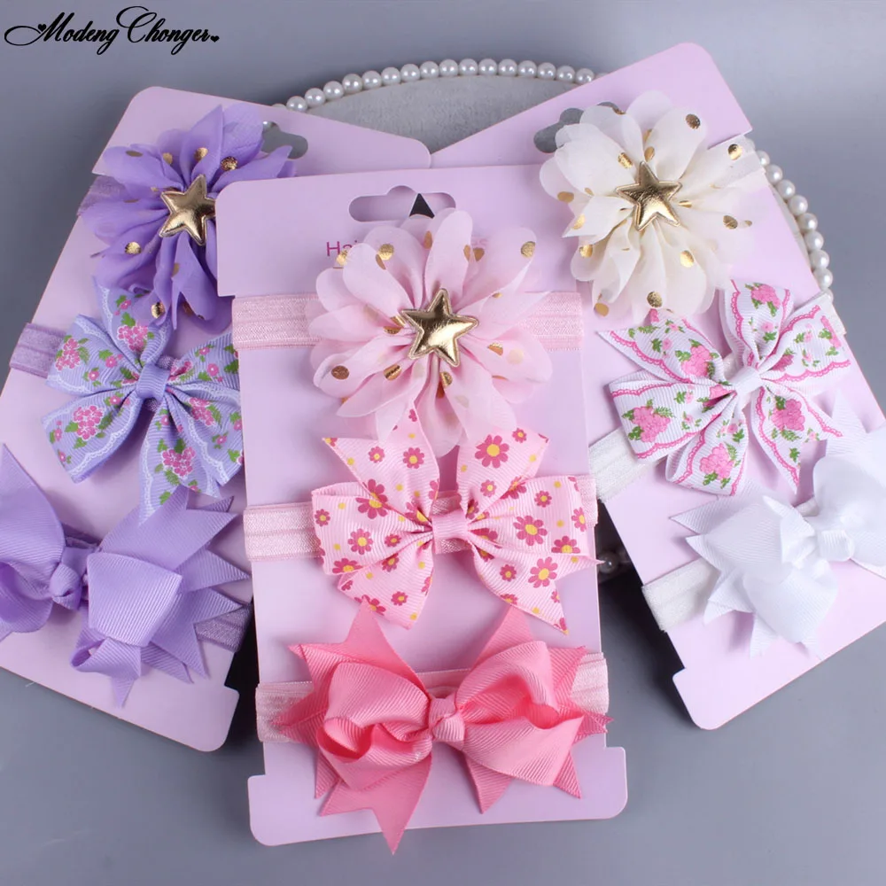 

3Pcs/Set New Fashion Hairband For Child Turban Bowknot Elastic Headband Princess Headwear Toddler Infants Baby Hair Accessories