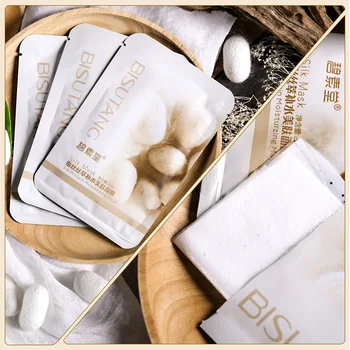 

10 Pieces Genuine Silk Extraction Moisturizing Mask Smooth Skin Care Elastic Moist Tender Plump Silky Smooth Face Leather Sheets