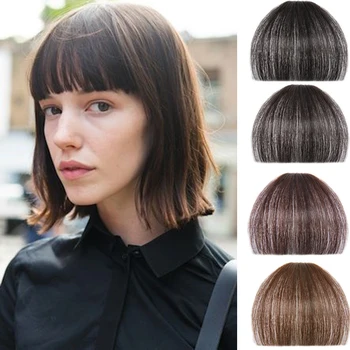 

DIFEI Clip in air bangs clip in bangs synthetic comic blunt bangs hair fake bang hair piece clip in hair extension