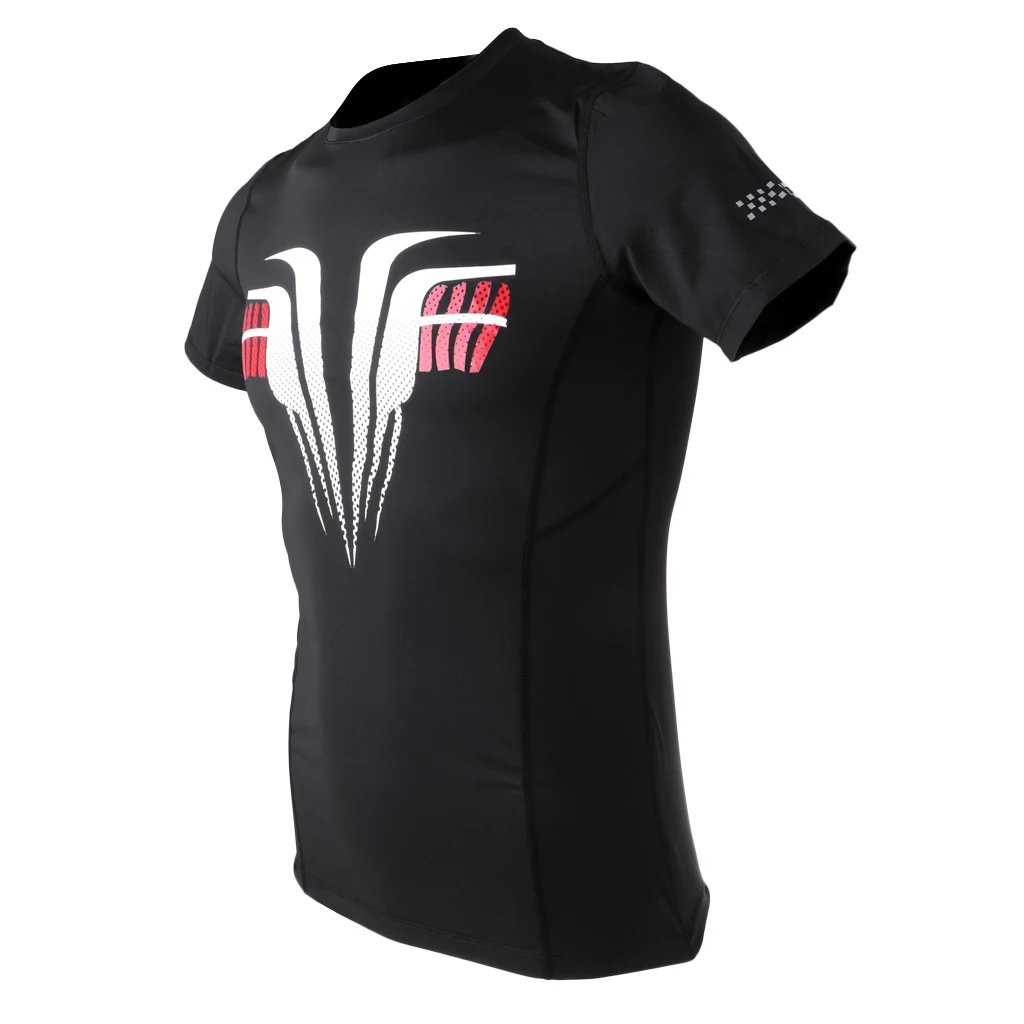 Lightweight Tight Men's Short Sleeve T-shirt Tee Sports Compression Cycling Fitness Gym Top Black