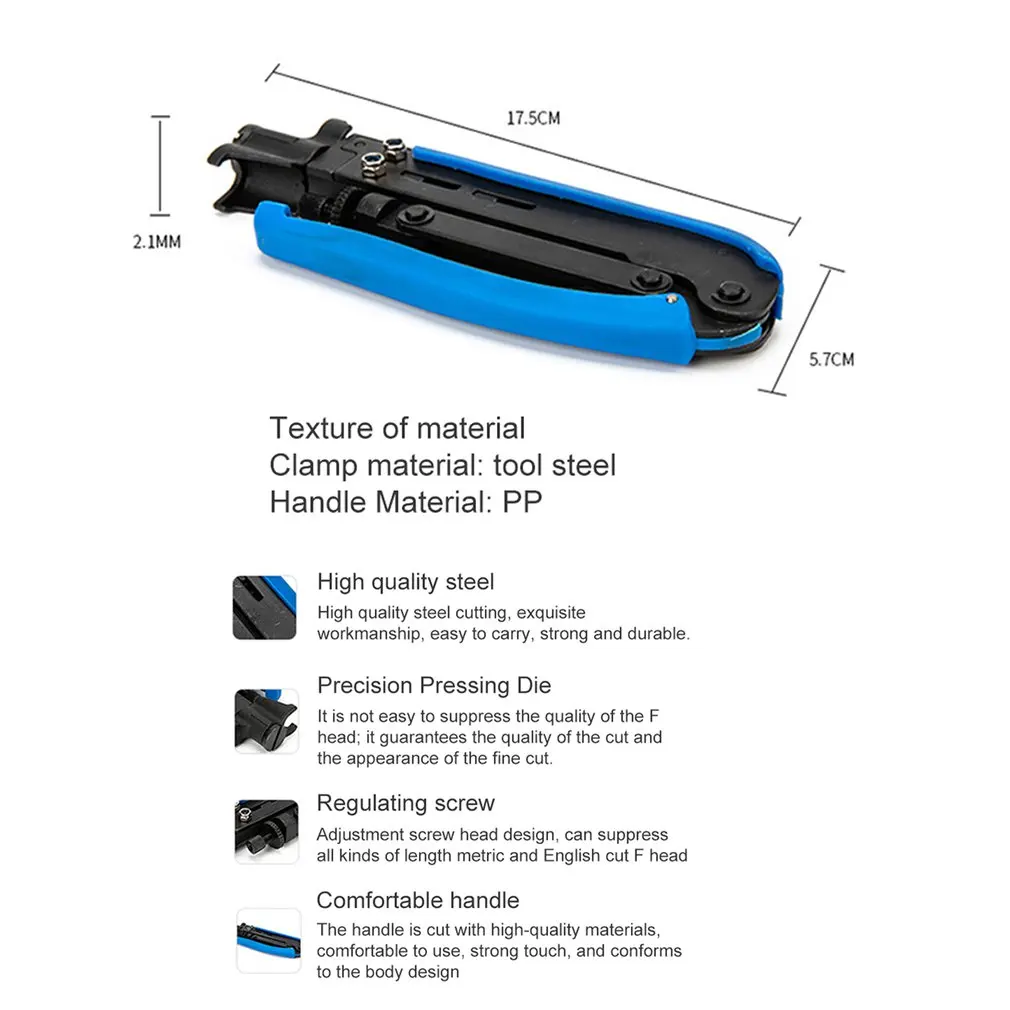 Coaxial Cable Crimper Compression Tool Wire Crimper Plier Crimping Tool For RG59 RG6 RG11 Cable F Coaxial Connectors Cable