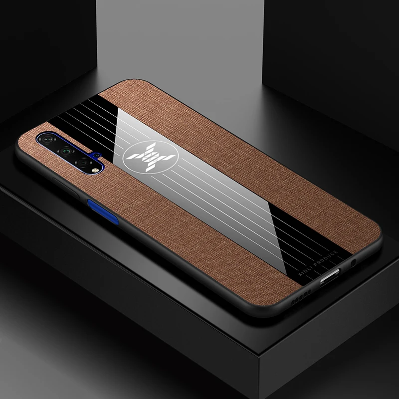 YonLinTan coque, чехол, чехол, для huawei Honor 20 Pro Honor 20Pro, Холщовый Мягкий ТПУ чехол для мобильного телефона с магнитным металлическим кольцом - Цвет: gold
