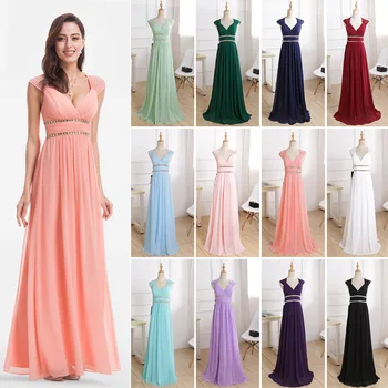 

Formal Evening Dresses Long Women Elegant Prom Dress Navy Blue White V neck Sleeveless Empire Party Dresses 2020 New