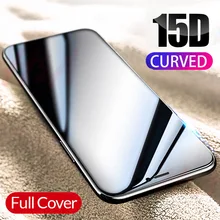 15D полное защитное стекло с закругленными краями для iPhone 7 8 6 6S Plus, закаленное защитное стекло для X XR XS Max