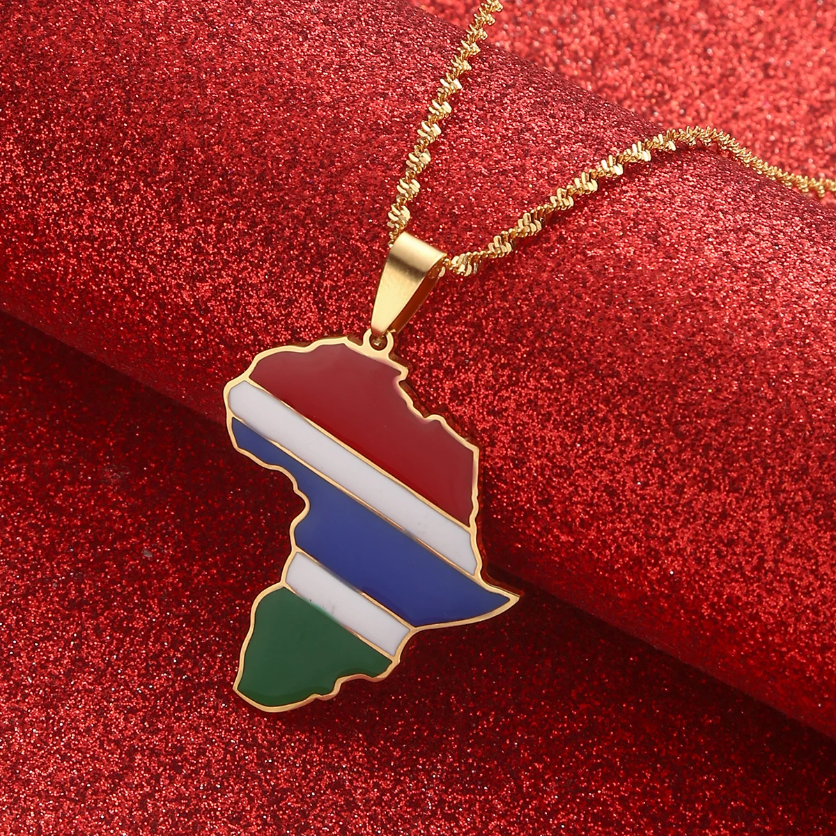 Africa Map &amp Gambia Pendant Necklaces Silver Color Gold Jewelry Gift | Украшения и аксессуары