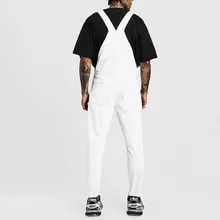Мужские уличные брюки, брюки, джинсы с карманами, комбинезон, белый комбинезон на подтяжках размера плюс, новинка, узкие штаны для бега