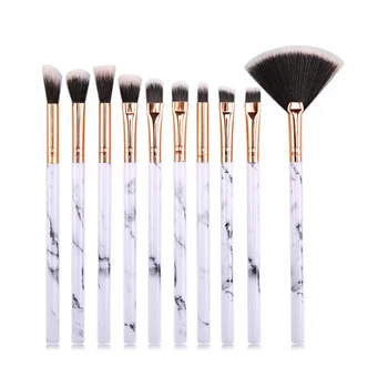 

Marble Makeup Brushes 10pcs Soft Face Foundation Brush Eyebrow Eyeshadow Blush Powder Brush Makeup Set