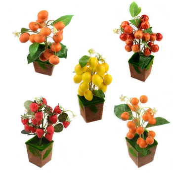 

1Bundle Artificial Fruit Bouquet Vegetables Berries Potted Tree Bonsai Accessories For Wedding Christmas Decoration Garden Craft
