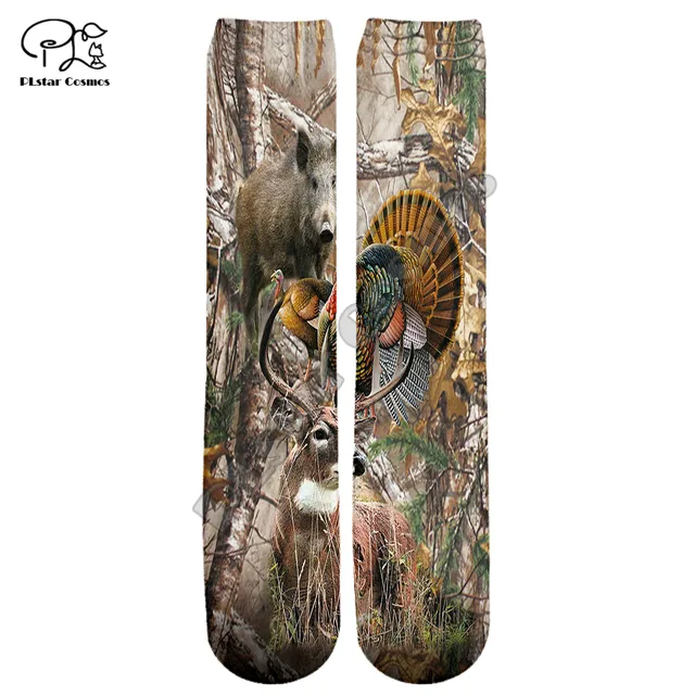 PLstar Cosmos Calcetines de algodón para hombre y mujer, medias coloridas y  cálidas de marca a la moda, con diseño de ciervo, alce, oso, faisán, pato,  jabalí, cazador, 10|Calcetines de hombres| -
