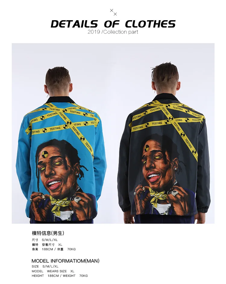 Мужские трендовые хип-хоп куртки осень зима Asap Rocky куртка в стиле рэп уличная Стильная мужская модная куртка со стоячим воротником