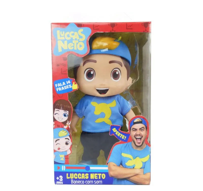 

25cm Luccas Neto Doll Action Figure Vinyl Collection Model Talking Toys With Sound Kids Birthday Christmas Gifts