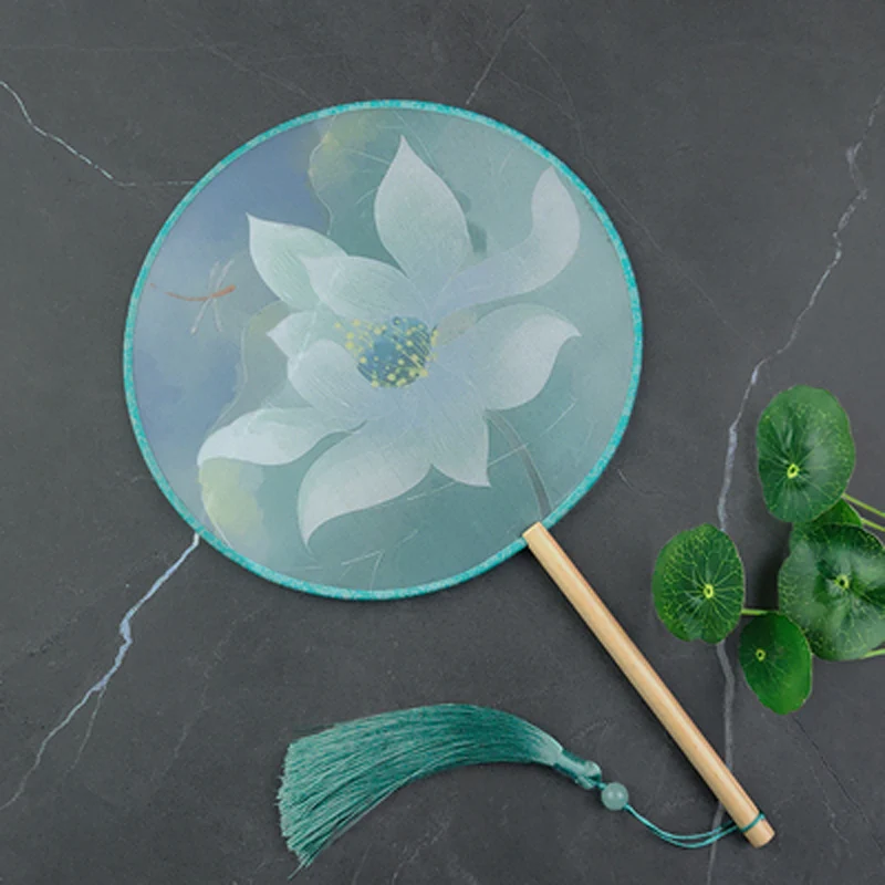 

Double-Sided Translucent Round Fan, Ancient Classical Dance, Chinese Style, Retro Circular Fan,Female Hanfu Clothing Accessory