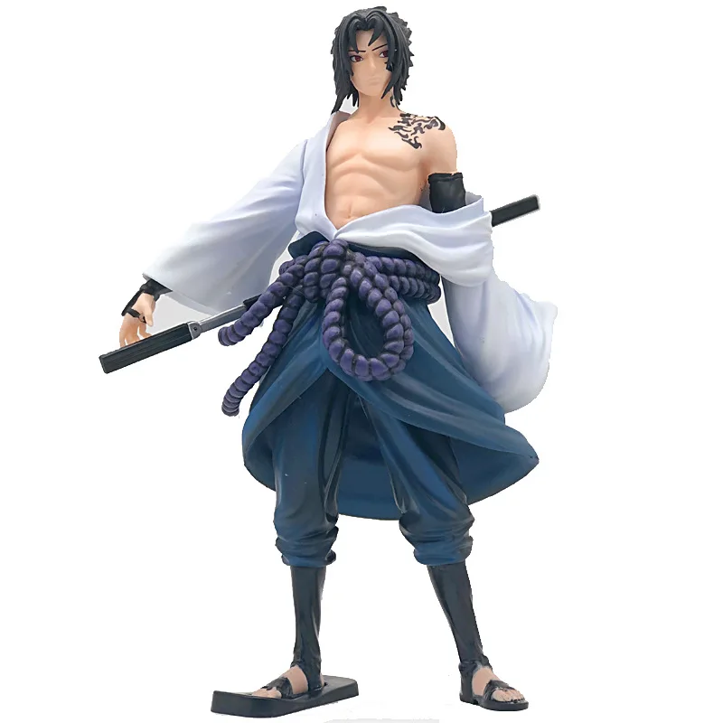 Action Figure Sasuke Uchiha Genin Anime Naruto Clássico 25cm