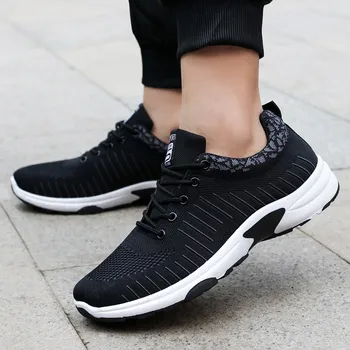 

Men's Vulcanize Shoes Men's Flying Woven Sneakers Fashion Comfortable Wear Walking Shoes Loafers Walking Flat No-slip Lace up