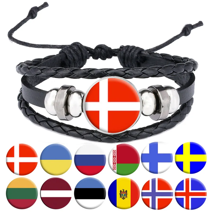 Браслеты с национальным флагом Финляндия Швеция Норвегия исландский датский
