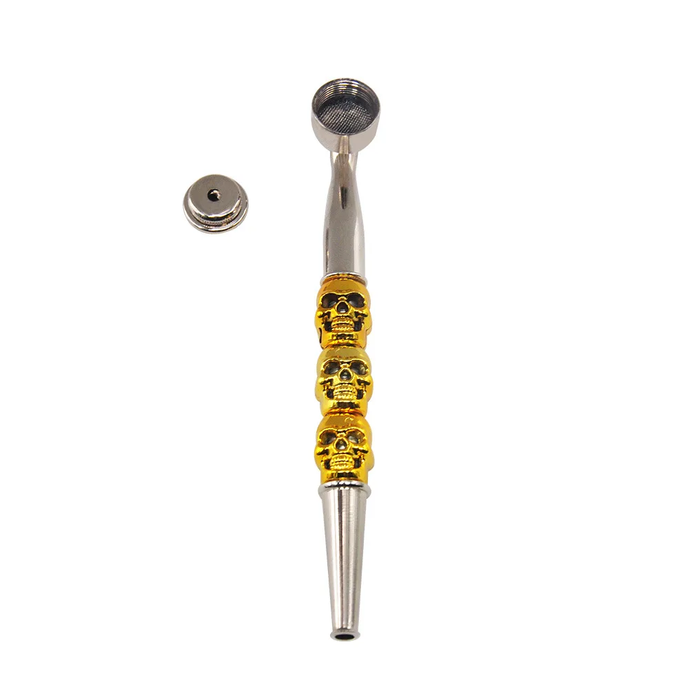 Skull Metal Smoking Pipe Tobacco Pipe mini Smoking Accessories Aluminium Alloy Cigarette Holder Men's Gift