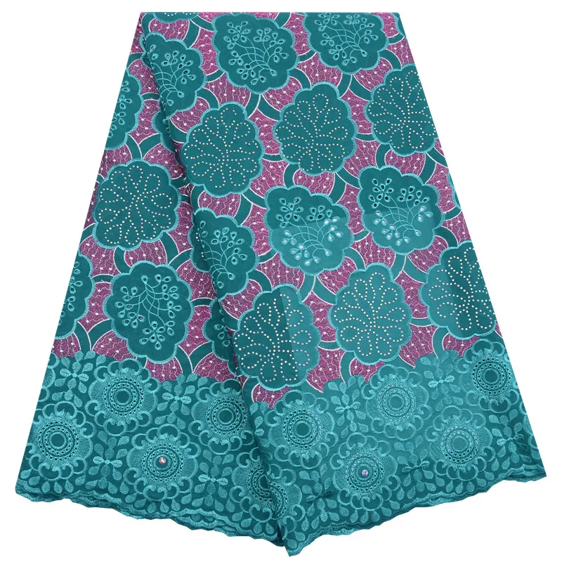 Men African Swiss Voile Lace In Switzerland High Quality Lace Swiss Cotton Lace Fabric With Stones For Daily Dresses F1771