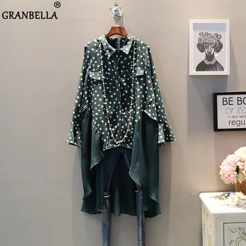 

Polka Dot Chiffon Loose Oversized Turndown Blouse Women 2020 Chic Designer Casual Women Tops Vintage Long Sleeve Summer Blouses