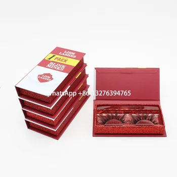 

Custom Eyelash Box According to Your Requirements Luxury Full Strip 25mm 5D Mink Eyelashes Hash Packaging Custom With Logo