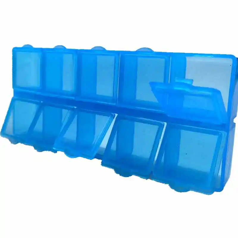 

1pcs/5pcsd Transparent Plastic Rectangle 10 lattice Storage Box Jewelry Button Beads Case Container A990